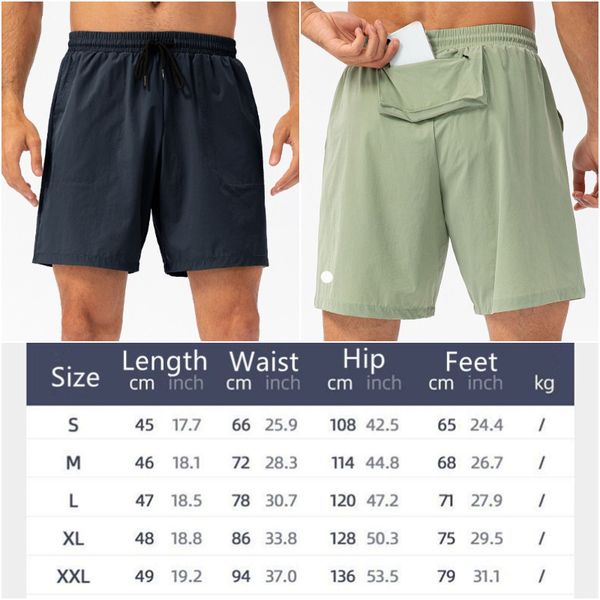 

ll-21412 mens shorts yoga outfit men fifth pants running sport trainer short trousers sportswear gym exercise fitness wear with pocket fast