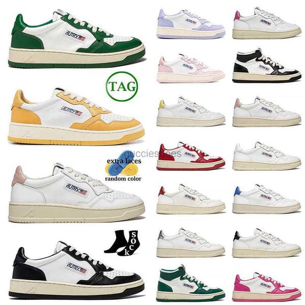 

platform sneakers men women designer casual shoes autry leather panda rose pink medalist action runners low usa upper two-tone trainers loaf, Black
