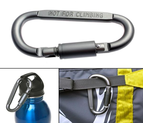 

dshaped camping carabiner aluminum alloy screw dark grey lock hook clip key ring outdoor camping climbing tools accessories8747952