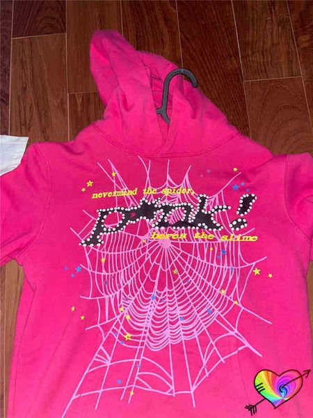 

2022fw foam print sp5der hoodie men women young thug spider hoodie web graphic hooded 555555 sweatshirts album pullovers t220802, Black