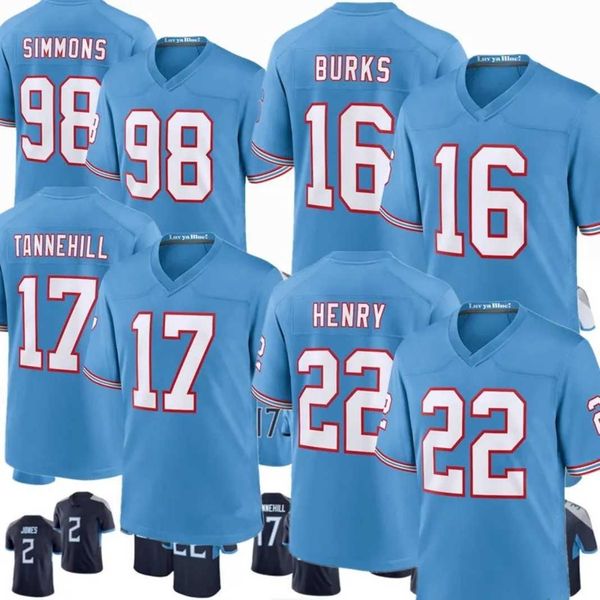 

deandre hopkins derrick henry football jerseys jeffery simmons treylon burks ryan tannehill steve mcnair kevin byard eddie george earl campb, Black;red
