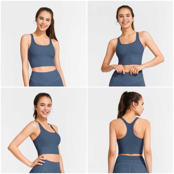 

lulu rib fabric lemon bra vest fitness bra gym wear women tank running push-up bra crop beauty back fitness sports vest woman summer shirt