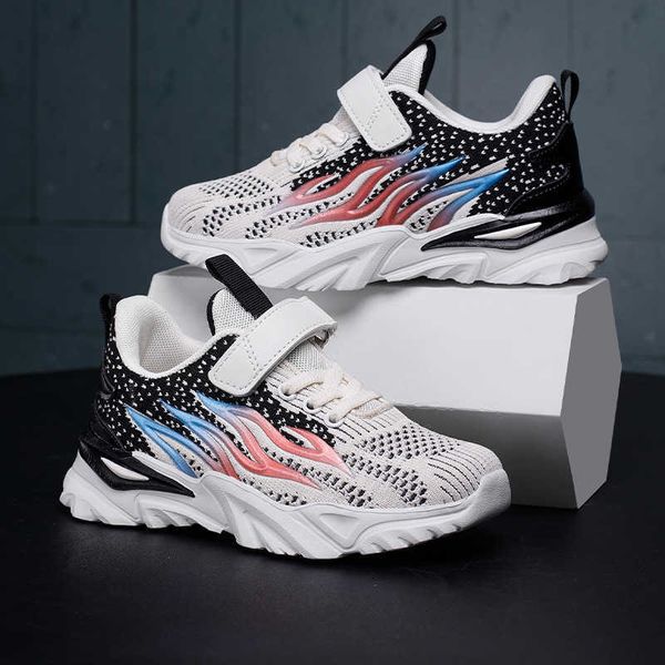 

flame design boys girls running shoes new breathable sports trainers kids fashion comfortable sneakers black yellow red