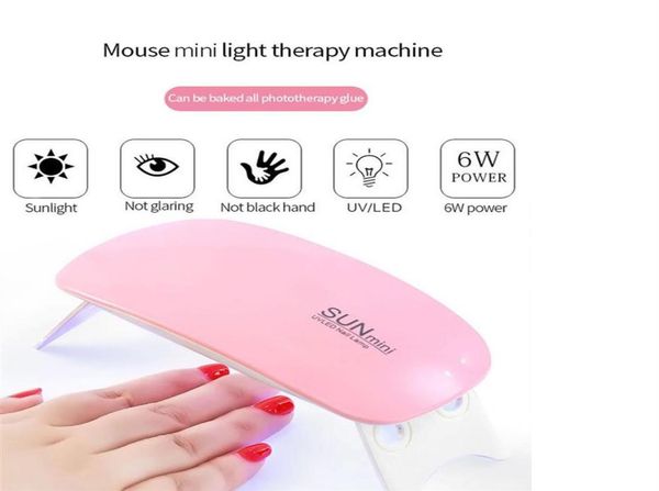 

epacket nail lamp 6w mini nails treatment dryer white pink uv led lamp portable usb interface very convenient for home use219d262k7217646