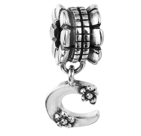

alphabet dangle c 003 100 925 sterling silver beads fit charms bracelet authentic diy fashion jewelry98254729690944, Black