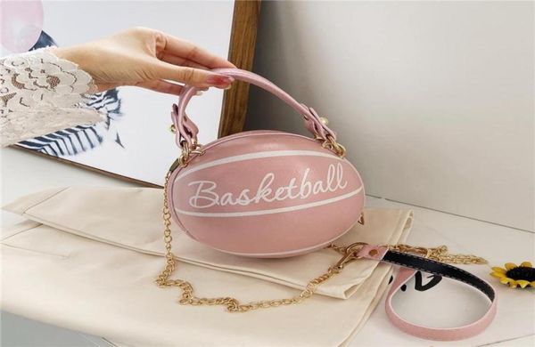 

outdoor bags ball purses for teenagers women shoulder crossbody chain hand personality female leather pink basketball sport2730938