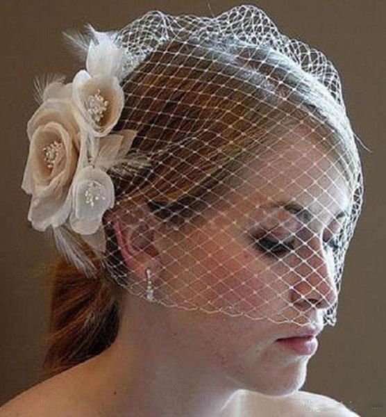 

classical birdcage face wedding veils mesh short bridal veils net face covered veil with comb8283322, Black