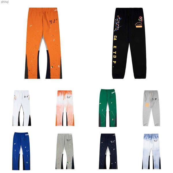 

designer galleries mens jeans dept pants sweatpants speckled classic letters print men's women's couple loose versatile casual pan, Black