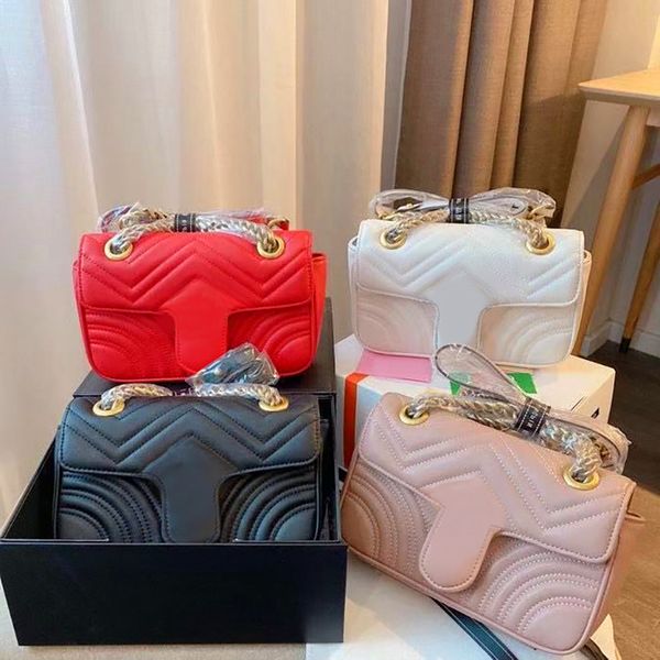 

designer shoulder bags handbag crossbody tote bag woman chain bag fashion marmont classic cross body luxuries genuine leather with serial nu