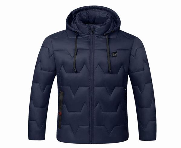 

2019 usb electric hooded heated jacket men outdoor winter long sleeves skiing thermal heated vest women039s down softshell coat5350934, Gray;blue