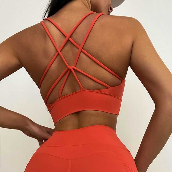 

tight yoga suit for women cross over beautiful back sports bra high waist nude feel hip lifting yoga pants for women set, White;red