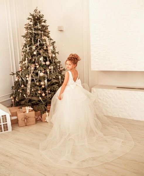 

flower girl dresses ball gown sheer neck tulle long sleeves lilttle kids birthday pageant weddding gowns7333843, White;blue