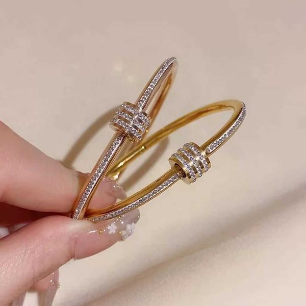 

non fading titanium steel niche temperament small waist zircon inlaid high-end feeling friend bracelet ins, Black