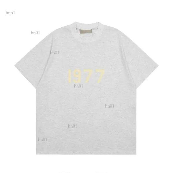 

2022 summer designer mens t shirt t-shirt front flocking 1977 letter silicon back high streetwear loose oversize tee skateboard d5, White;black