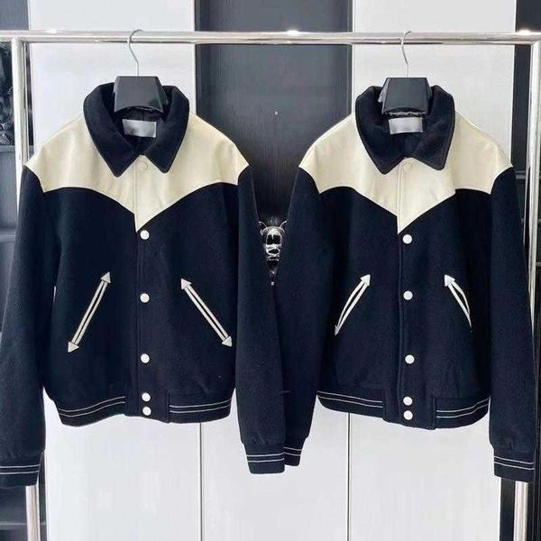 

high version mens baseball jacket cel designer jackets men women varsity jacket black and white patchwork coat, Black;brown