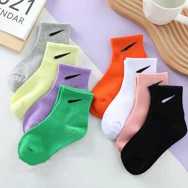 

baby kids designer socks boys sports sock girls children school style mixed colors socks white black green ages 1-12, Pink;yellow