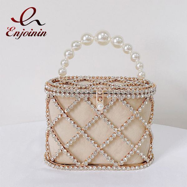 

evening bags diamond studded metal basket party purses and handbags luxury designer bag chic wedding clutch chain shoulder 230729