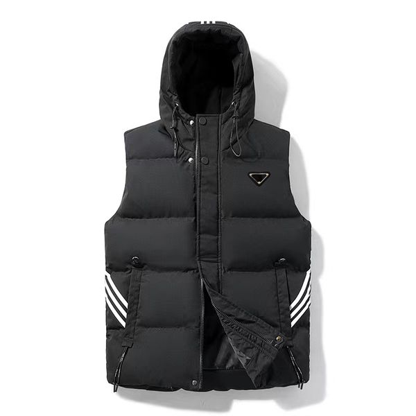 

men's vests mans womans designer winter jackets hoodies vest bodywarmer waistcoats warmest outdoor sleeveless feather parka outwear wdd, Black;white