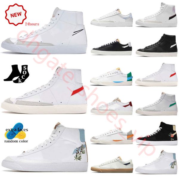 

blazer mid 77 shoes vintage blazers jumbo low casual shoe for men women black white multi color indigo pine green university blue mens train