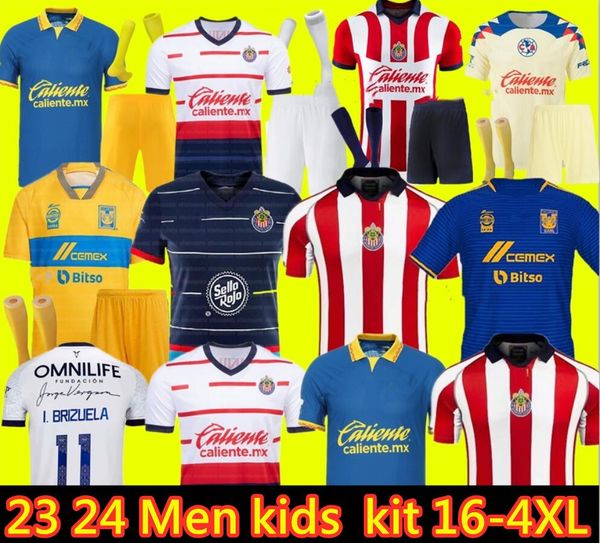 

size s-4xl liga mx 23 24 club america soccer jerseys leon third 2023 2024 leon tijuana tigres unam chivas guadalajara cruz azul football shi, Black;yellow
