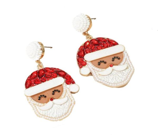 

charm europe and the united states new metal contrast color christmas tree earrings trendy creative diamond pentagram day accessor2674834, Golden