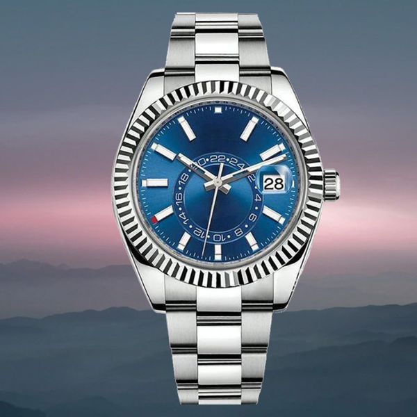 

mens watch sky watches dweller navy automatic machine 8215 movement sapphire calendar 42mm watch stainless montre de luxe dhgate classic wat, Slivery;brown