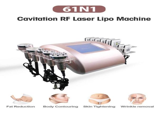 

2021 portable 6 in 1 slimming machine 40k ultrasonic liposuction cavitation 8 pads vacuum rf skin care salon spa beau7702877