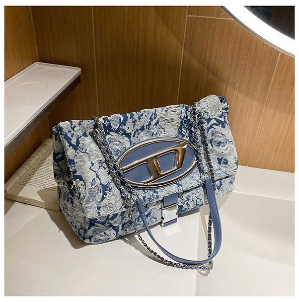

2023 niche bag designer large capacity diesels d tote high-end sense commuting fashion versatile one shoulder diagonal cross chain female 4o