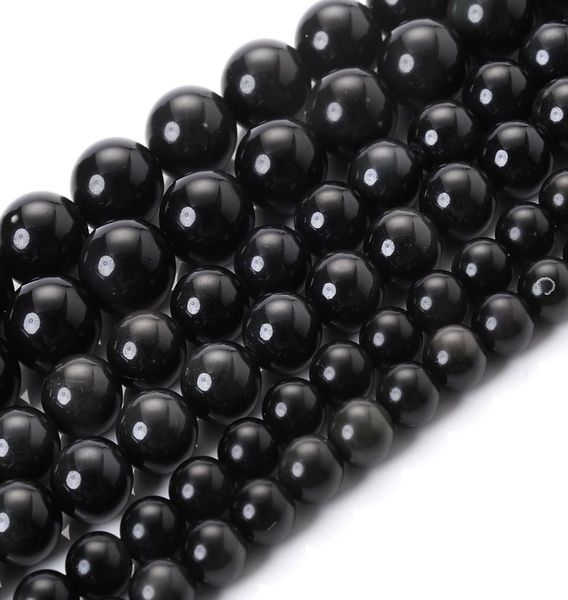 

4681012mm obsidian round natural stone bead loose spacer beads for diy jewelry making bulk bracelet necklace accessroies1012582