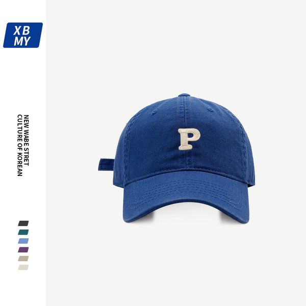 

fashion designer jewelry letter p mark duck tongue hat women's soft big head circumference versatile sunshade baseball cap wholesale mz, Blue;gray