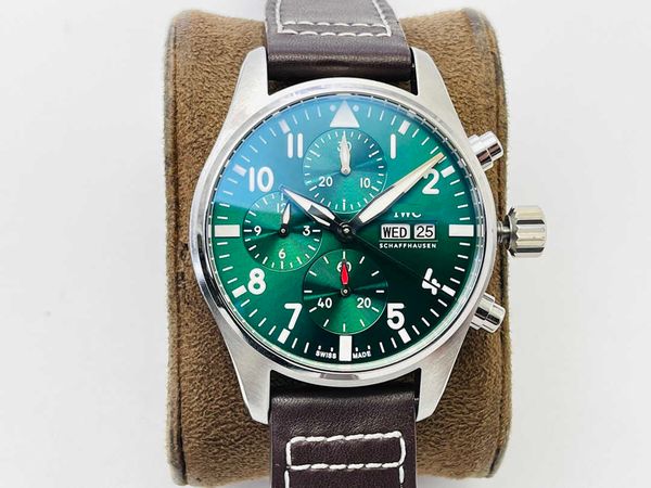 

designer wristwatch superb shoppe quality pilot watch for men iw388101/iw388103 41mm superclone full functionality chronograph date day uhr, Slivery;brown