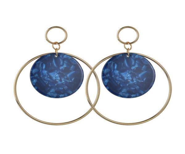 

round marbled leopard print acrylic earrings pendant exaggerated big hoop earrings resin dangle earrings women trendy jewelry drop7849392, Silver