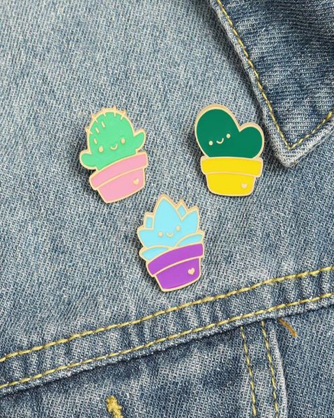 

aloe cactus enamel brooches pin for women fashion dress coat shirt demin metal brooch pins badges promotion gift 2021 new design1810590, Gray