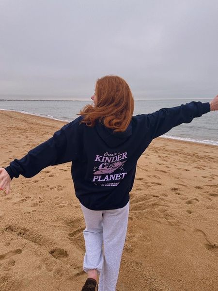 

womens hoodies sweatshirts create a kinder planet print womens cotton long sleeves personality street hip hop clothing original design casua, Black