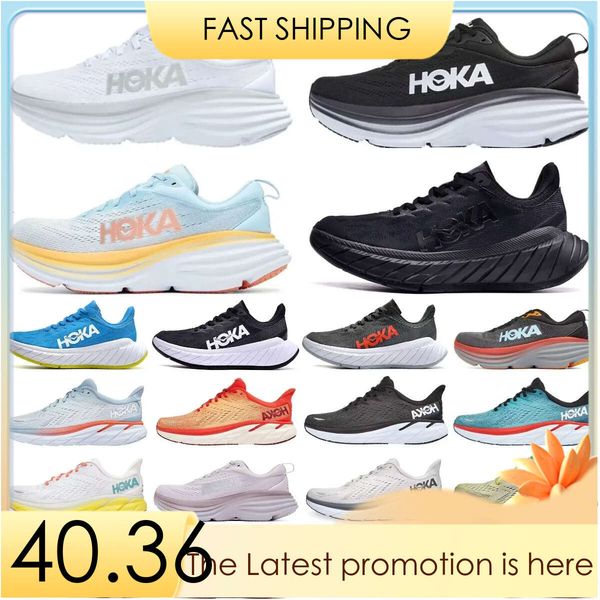 

2023 clifton 9 hoka one bondi 8 athletic shoe running shoes sneakers shock absorbing road fashion mens womens r women men, Black