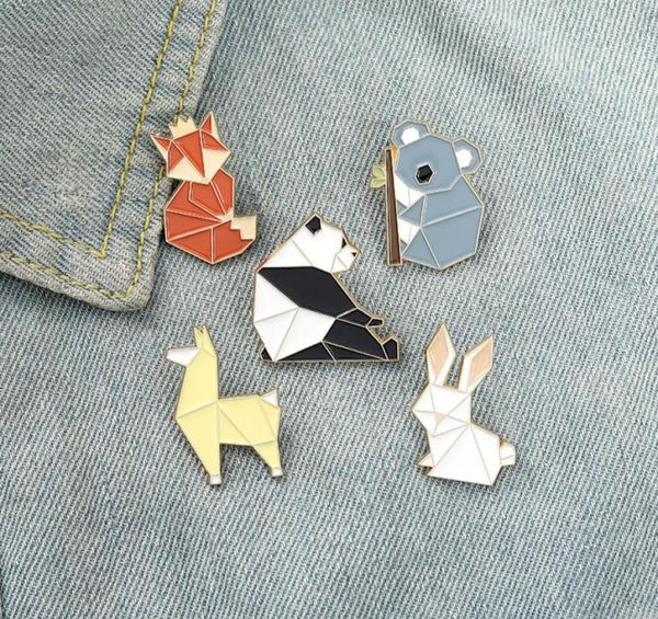 

simple cute fox rabbit clothes brooches alloy panda koala animal bags pins children cowboy backpack badge accessories whole4899459, Gray