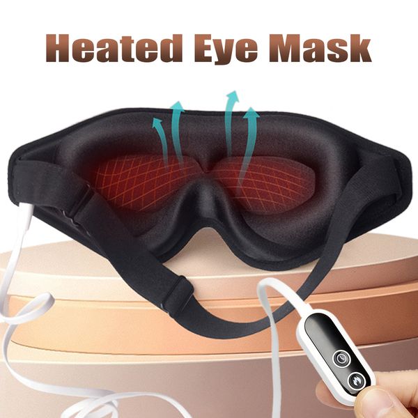 

sleep masks electric heated eye mask heating patch 3d sleeping warm eyeshade compress eyes pad dry fatigue relief steamer 230729