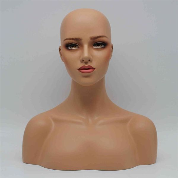 

female realistic mannequin head for wig hast and jewelry display186b, White