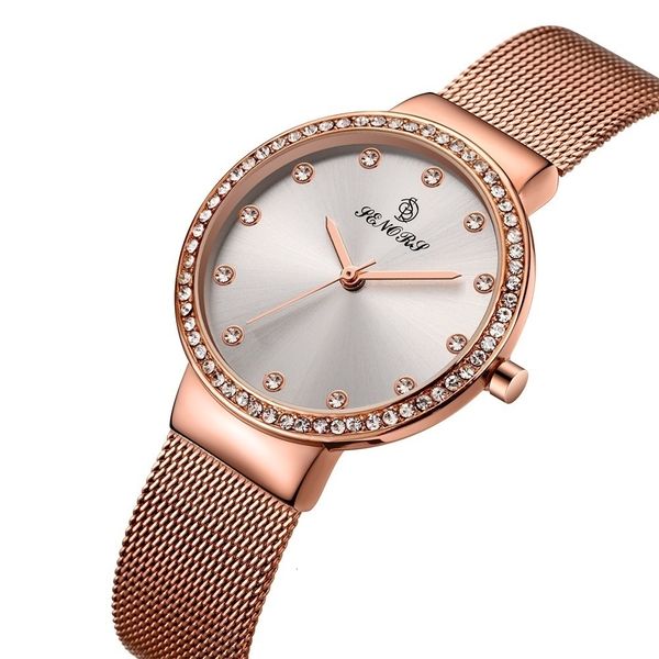 

wristwatches creative diamond ladies quartz wristwatch stainless steel mesh band fashion waterproof exquisite quartz watches for womens 2307, Slivery;brown