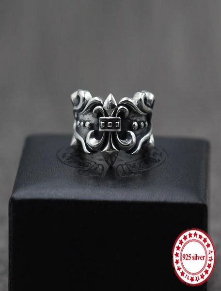 

s925 sterling silver men039s ring jewelry vintage personality unique heavy anchor punk style couple open ring send lover039s8449794