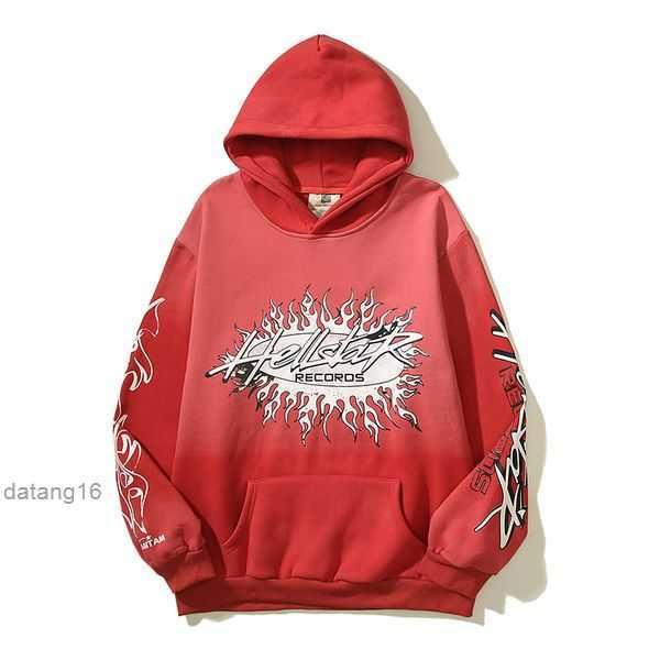 

hellstar hoodie hellstar men's couple hoodie street fashion couple pullover sweatshirts hoodie vintage distressed flame graffiti print, Black