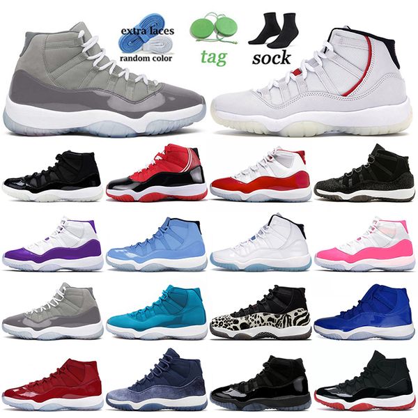 

jumpman 11 basketball shoes 11s cool grey platinum tint cap and gown cement grey pink pantone metallic silver concord bred rose gold men wom