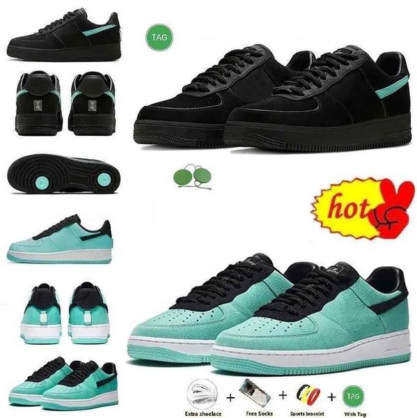 

new shoes af 1 low tiffany black blue 1837 fashion sneakers with original box