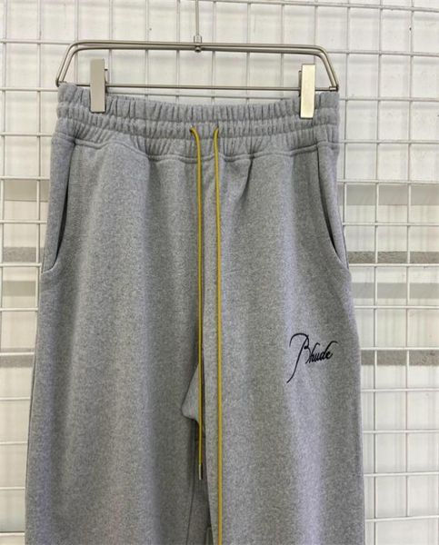 

real pics embroidered trousers vintage drawstring terry sweatpants pants 4colors1729667, Black