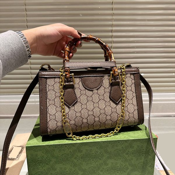 

2023 luxury designer bags shopping bag diana bamboo genuine leather handbag shoulder bag womens men tote crossbody fashion purses handbags