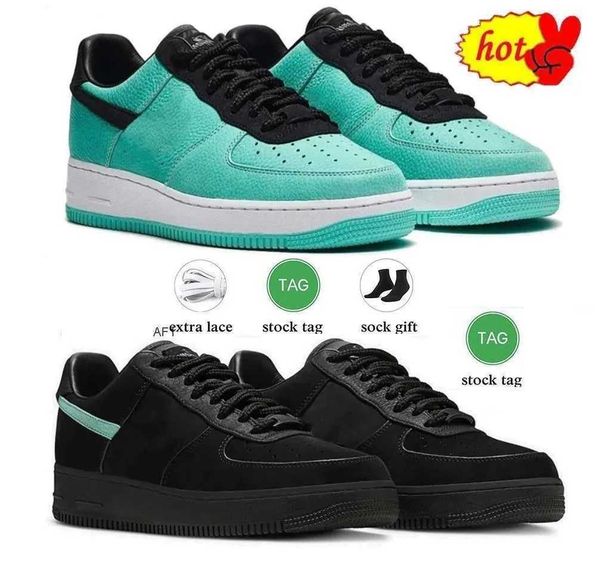 

2023 tiffany airforce 1 1837 shoes black multi color running shoes dz1382-001 sneakers for men and women 36-45