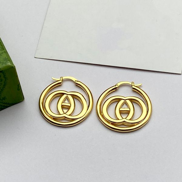 

luxury jewelry earings designer gold plated brand double-letter earrings stud geometric famous women round crystal rhinestone pearl earring, Golden;silver