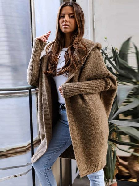 

women's knits tees elegant long hoodies cardigan for women loose batwing sleeve patchwork sweater autumn fashion office lady casual clo, White