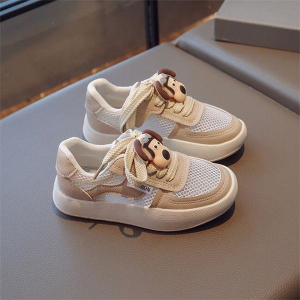 

girls' sneakers spring new mesh shoes breathable fashion girls' casual shoes soft-soled kid's shoes, Black