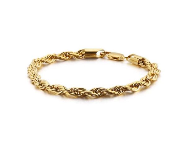 

nightclub hip hop fashion men039s bracelet ed chain braided rope jewelry gift bangle4485411, Black